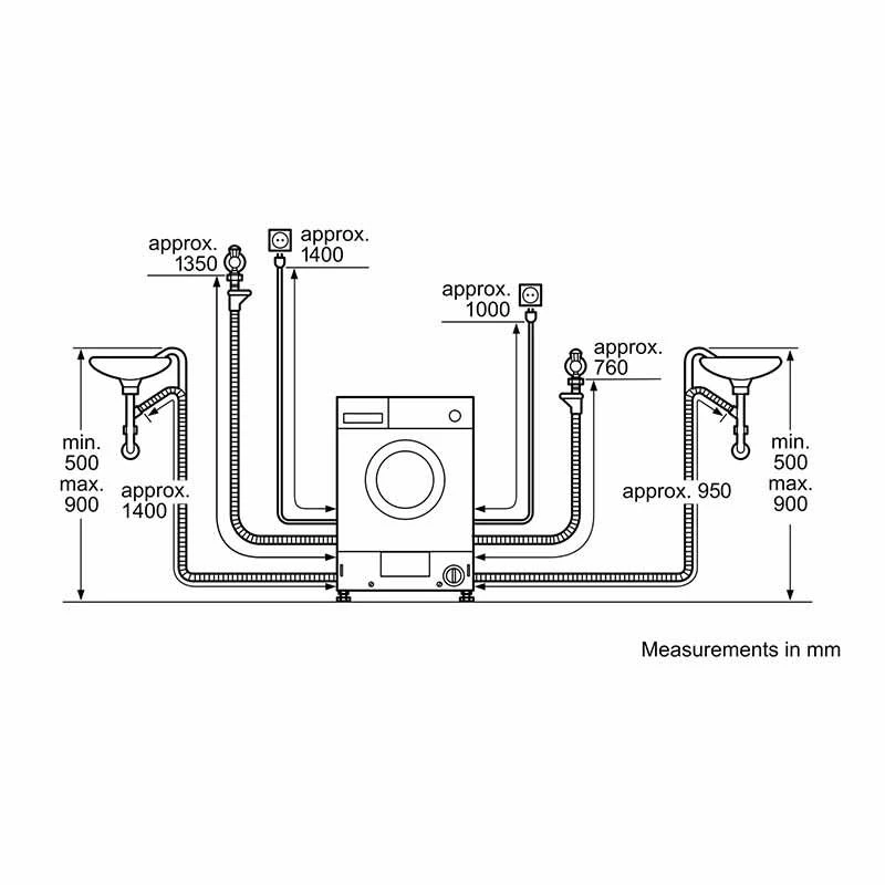 Neff V6320X2GB Built-In 7/4kg 1400rpm Washer Dryer - White - V6320X2GB 7 Neff V6320X2GB Built-In 7/4kg 1400rpm Washer Dryer - White - V6320X2GB - Image 7