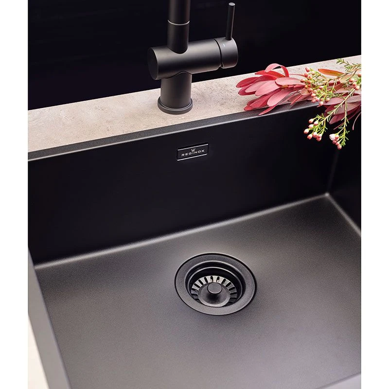 Reginox New York 1 Bowl Integrated Sink - Jet Black - NEW YORK 50X40 JB 2 Reginox New York 1 Bowl Integrated Sink - Jet Black - NEW YORK 50X40 JB - Image 2