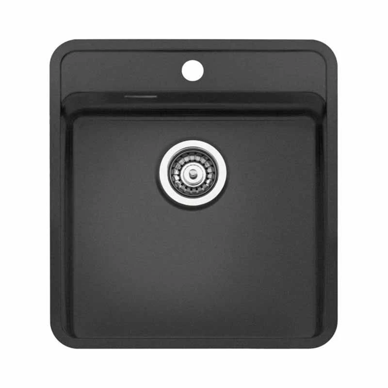 Reginox Ohio 1 Bowl Integrated Sink With Tap Wing - Jet Black - OHIO 40X40 TW JB 1 Reginox Ohio 1 Bowl Integrated Sink With Tap Wing - Jet Black - OHIO 40X40 TW JB
