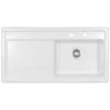 Thomas Denby Opus XL 1 Bowl Ceramic Kitchen Sink & LH Drainer - White Gloss - OPU1010LWH