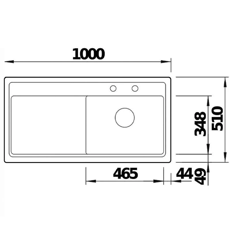 Thomas Denby Opus XL 1 Bowl Ceramic Kitchen Sink & LH Drainer - White Gloss - OPU1010LWH 2 Thomas Denby Opus XL 1 Bowl Ceramic Kitchen Sink & LH Drainer - White Gloss - OPU1010LWH - Image 2