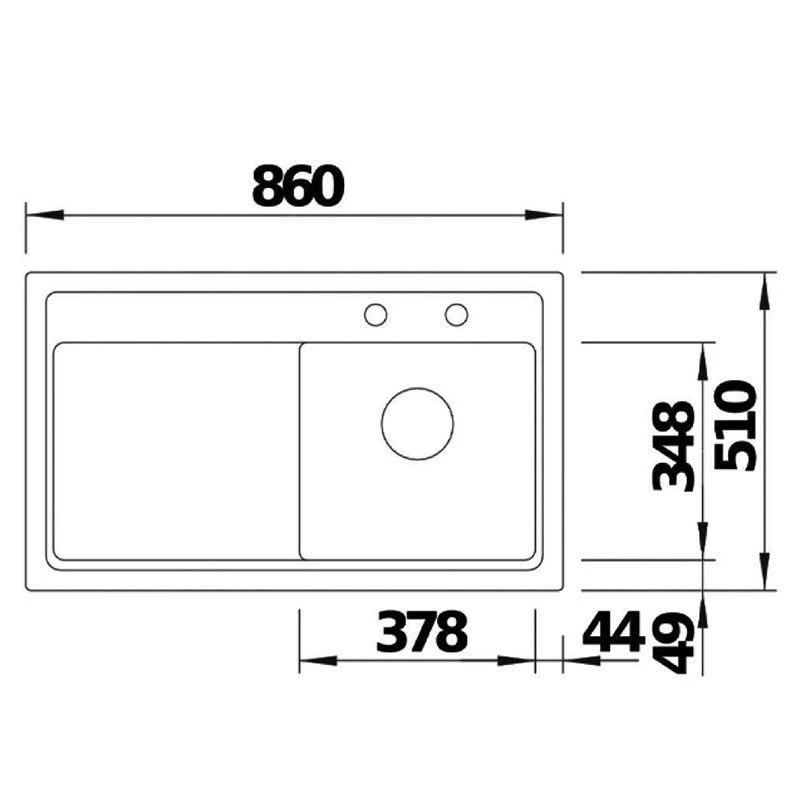 Thomas Denby Opus Compact 1 Bowl Ceramic Kitchen Sink & LH Drainer - Black Satin - OPU861LBL 2 Thomas Denby Opus Compact 1 Bowl Ceramic Kitchen Sink & LH Drainer - Black Satin - OPU861LBL - Image 2