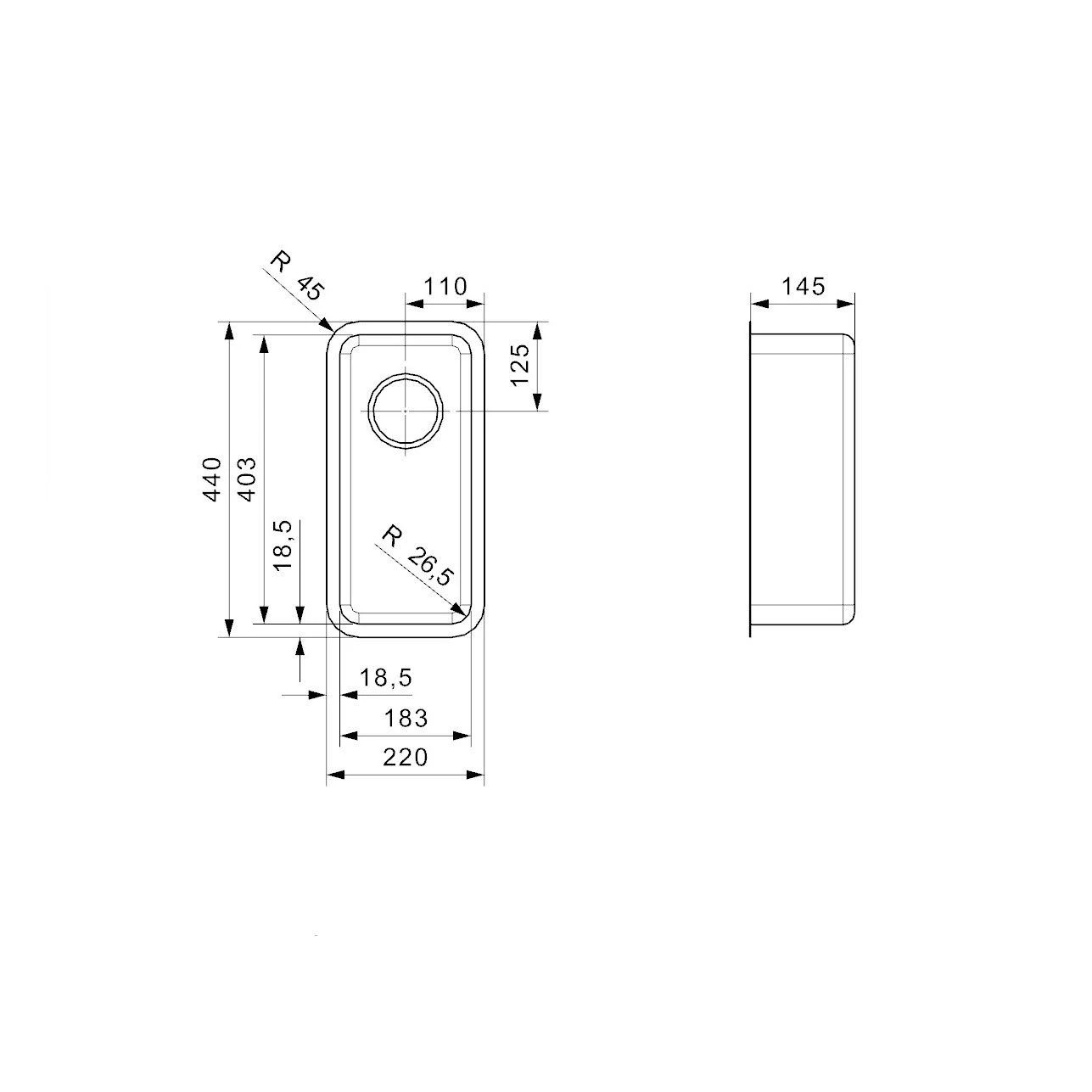 Reginox Ohio 18 X 40 Elite Integrated Kitchen Sink - OHIO 18X40 L 2 Reginox Ohio 18 X 40 Elite Integrated Kitchen Sink - OHIO 18X40 L - Image 2