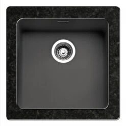 Reginox Ohio Regi-Color 40 X 40 Stainless Steel Ohio Sink - Jet Black - OHIO 40X40 JB