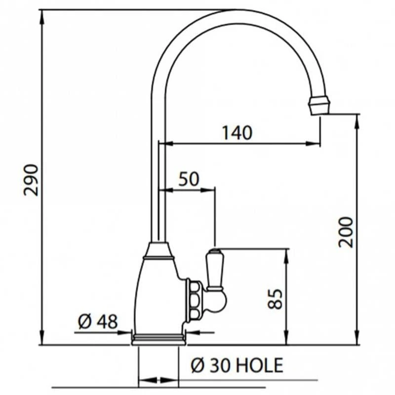 Perrin & Rowe Traditional Mini Filtration Tap - Polished Brass - 1605BR 2 Perrin & Rowe Traditional Mini Filtration Tap - Polished Brass - 1605BR - Image 2