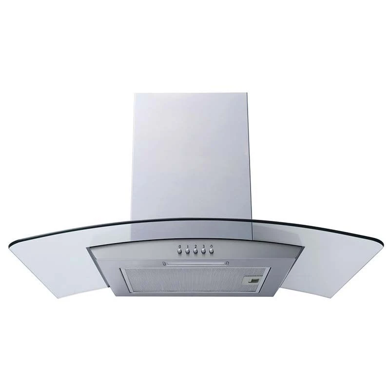 Prima 90cm Stainless Steel Curved Glass Chimney Hood - PRCGH012 1 Prima 90cm Stainless Steel Curved Glass Chimney Hood - PRCGH012