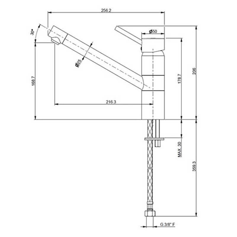 Prima+ Murray Single Lever Mixer Tap - Chrome - BPR506 2 Prima+ Murray Single Lever Mixer Tap - Chrome - BPR506 - Image 2
