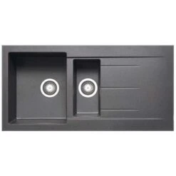 Prima+ 1.5 Bowl Granite Reversible Inset Sink With Drainer - Gun Metal - CPR324