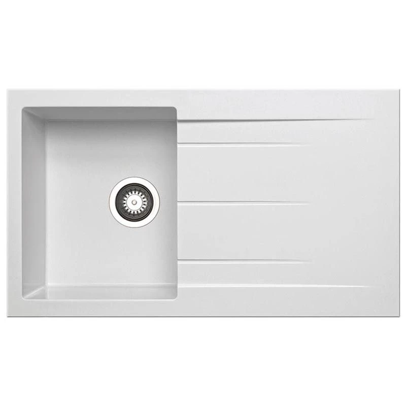 Prima+ 1 Bowl Granite Reversible Compact Inset Sink With Drainer - White - CPR345 1 Prima+ 1 Bowl Granite Reversible Compact Inset Sink With Drainer - White - CPR345