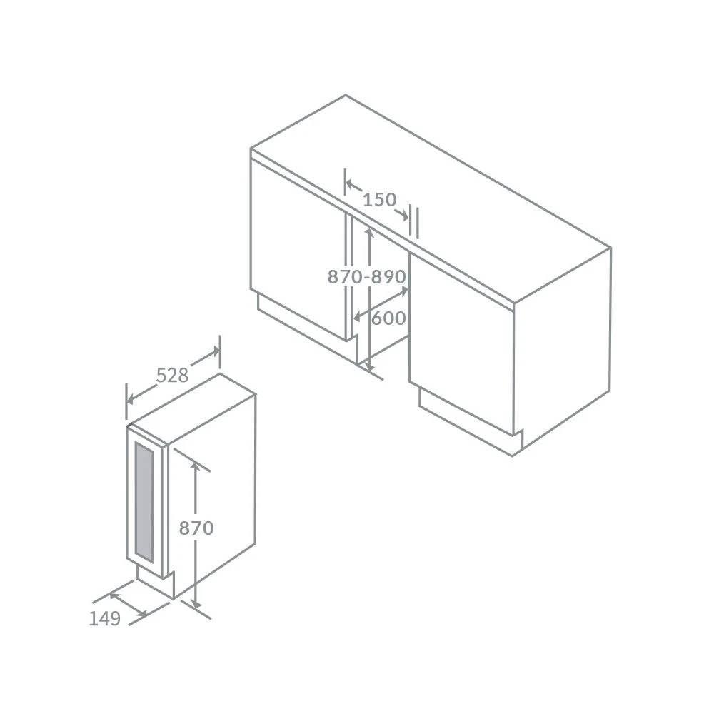 Prima 150mm Wine Cooler - Stainless Steel - PRWC401 3 Prima 150mm Wine Cooler - Stainless Steel - PRWC401 - Image 3