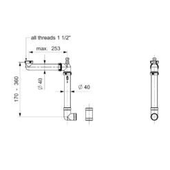 Reginox Panama Space Saving Syphon - PANAMA 6 Reginox Panama Space Saving Syphon - PANAMA -Blanco Shop panamadimensions