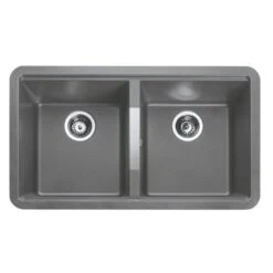 Rangemaster Paragon 2 Bowl Igneous Granite Kitchen Sink - Chroma Grey - PAR3641CG/