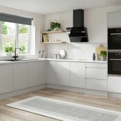 Prima 90cm Black Curved Glass Chimney Hood - PRCGH013