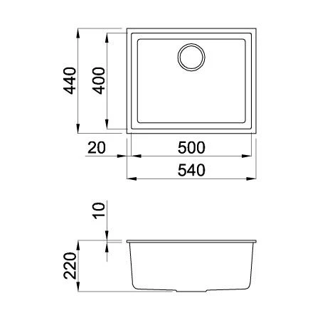 Reginox Quadra 105 Elleci 1 Bowl Granite Kitchen Sink - Granitek White - QUADRA 105 W 2 Reginox Quadra 105 Elleci 1 Bowl Granite Kitchen Sink - Granitek White - QUADRA 105 W - Image 2