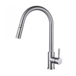 RAK Ceramics Prague One Touch Pull Out Kitchen Sink Mixer - Silver - RAKKIT017