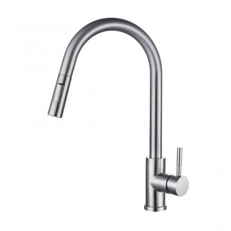 RAK Ceramics Prague One Touch Pull Out Kitchen Sink Mixer - Silver - RAKKIT017 1 RAK Ceramics Prague One Touch Pull Out Kitchen Sink Mixer - Silver - RAKKIT017