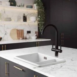 Rangemaster GEO Intense 4 In 1 Tap And Boiler - Matt Black - GEO4TIDMB/ -Blanco Shop r a rangemaster geo4tidmb lifestyle1