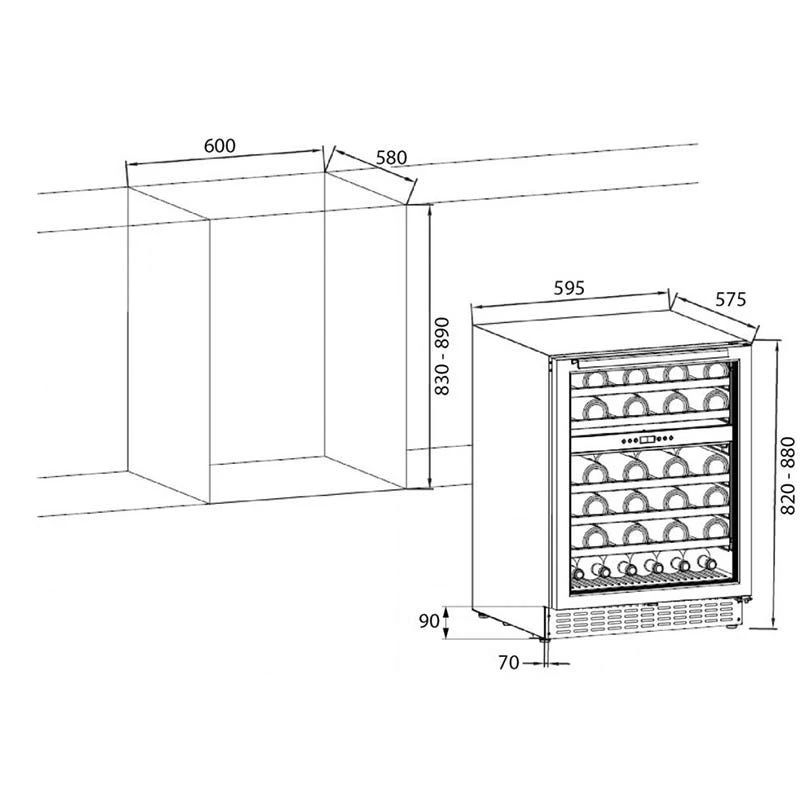 Rangemaster 60CM Dual Zone Wine Cooler - Black - RDZ6046BL/ 7 Rangemaster 60CM Dual Zone Wine Cooler - Black - RDZ6046BL/ - Image 7