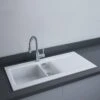RAK Ceramics Dream 1 Slim 1.5 Bowl Kitchen Sink - Matt White - OC200NTSL500A