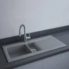 RAK Ceramics Dream 1 Slim 1.5 Bowl Kitchen Sink - Matt Grey - OC200NTSL503A