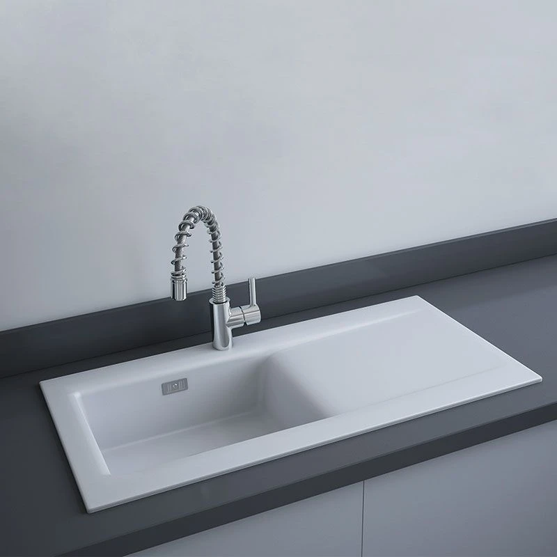 RAK Ceramics Dream 2 Slim Single Bowl Kitchen Sink - Matt White - OC201NTSL500A 1 RAK Ceramics Dream 2 Slim Single Bowl Kitchen Sink - Matt White - OC201NTSL500A