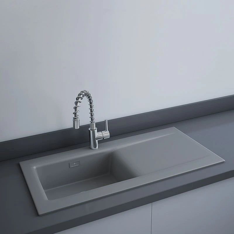 RAK Ceramics Dream 2 Slim Single Bowl Kitchen Sink - Matt Grey - OC201NTSL503A 1 RAK Ceramics Dream 2 Slim Single Bowl Kitchen Sink - Matt Grey - OC201NTSL503A
