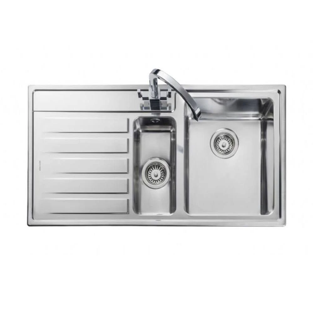 Rangemaster Rockford 1.5 Bowl Stainless Steel Kitchen Sink - RK9852L/ 1 Rangemaster Rockford 1.5 Bowl Stainless Steel Kitchen Sink - RK9852L/