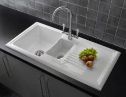 Reginox Regi-Ceramic 1.5 Bowl Kitchen Sink Including Waste - White - RL 301 CW -Blanco Shop rl301cw.2