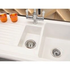 Reginox Regi-Ceramic 1.5 Bowl Kitchen Sink Including Waste - White - RL 301 CW -Blanco Shop rl 301 sink white 1