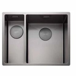 Rangemaster Spectra 1.5 Bowl Stainless Steel Kitchen Sink - Graphite - SPE3416LGR/ 5 Rangemaster Spectra 1.5 Bowl Stainless Steel Kitchen Sink - Graphite - SPE3416LGR/ -Blanco Shop spe3416lgr