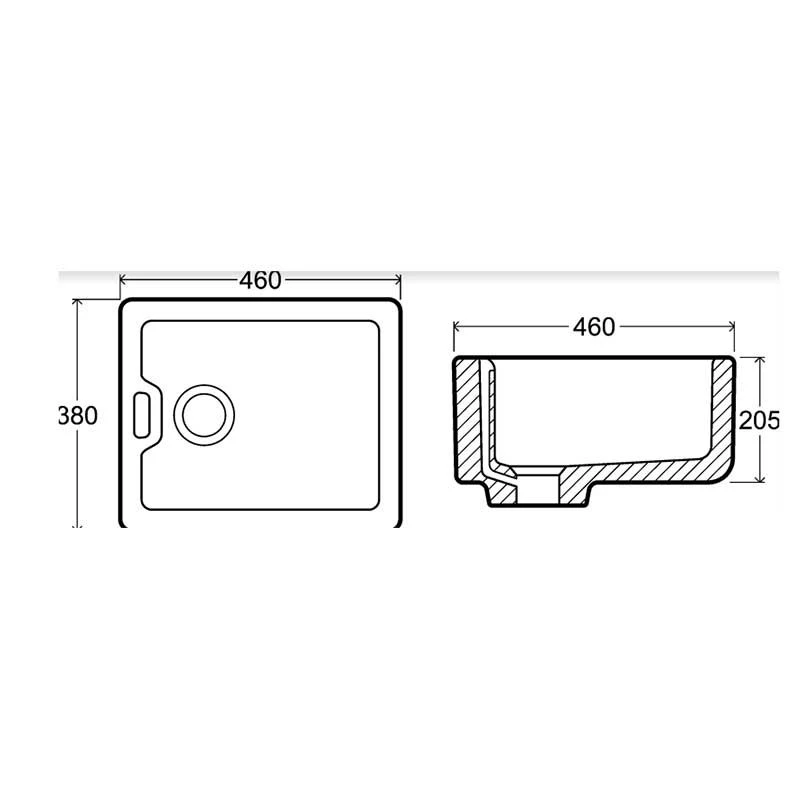 Thomas Denby 1 Bowl Ceramic Mini Belfast Kitchen Sink - White - TBE460 2 Thomas Denby 1 Bowl Ceramic Mini Belfast Kitchen Sink - White - TBE460 - Image 2