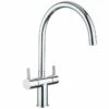 Trisen Phireo Two Handle Kitchen Mixer Tap - Chrome - TK016