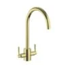 Rangemaster Aquatrend Dual Lever Monobloc Kitchen Tap - Brushed Brass - TRE1BB/