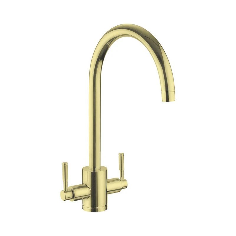 Rangemaster Aquatrend Dual Lever Monobloc Kitchen Tap - Brushed Brass - TRE1BB/ 1 Rangemaster Aquatrend Dual Lever Monobloc Kitchen Tap - Brushed Brass - TRE1BB/