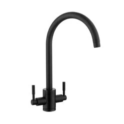 Rangemaster Aquatrend Dual Lever Monobloc Kitchen Tap - Matt Black - TRE1MB/