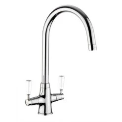 Rangemaster Aquaclassic 2 Dual Lever Monobloc Kitchen Tap - Chrome / White - TAC2CM/WH