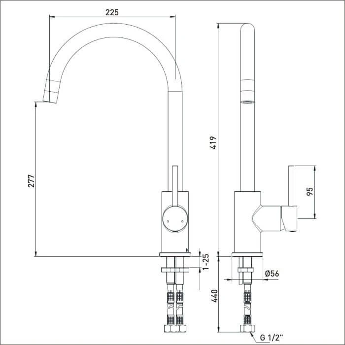Bristan Pistachio Easyfit Kitchen Mixer Tap, Brushed Nickel - PST EFSNK BN 2 Bristan Pistachio Easyfit Kitchen Mixer Tap, Brushed Nickel - PST EFSNK BN - Image 2
