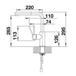 Blanco LANORA-S Single Lever Mixer Tap High Pressure - Brushed Stainless Steel - 523123 7 Blanco LANORA-S Single Lever Mixer Tap High Pressure - Brushed Stainless Steel - 523123 -Blanco Shop tech 2 3