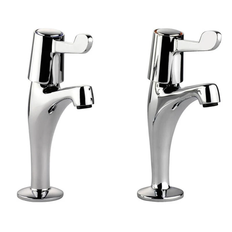 Leisure Single Lever Pillar Taps Lever Handles - Chrome - TPT1CM/LV 2 Leisure Single Lever Pillar Taps Lever Handles - Chrome - TPT1CM/LV - Image 2
