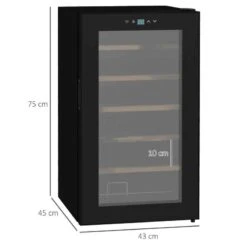 HOMCOM 24 Bottles Wine Cooler With Touch Screen Control - Black - 800-150V70 -Blanco Shop trv46418a831ce8b5.jpg
