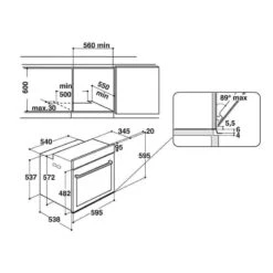 Whirlpool W11I OM1 4MS2 H Built In Single Electric Oven - Black -Blanco Shop whirlpool w11iom14ms2h dimensions 1
