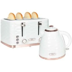 HOMCOM 1600W 1.7 Litre Rapid Boil Kettle & Toaster Set - Cream - 800-162V70CW -Blanco Shop x5qdaa188f7dcb2bb.jpg