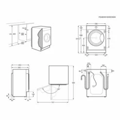 Zanussi Z712W43BI Built-In 7kg 1200rpm Washing Machine - White -Blanco Shop z a zanussi z712w43bi dims